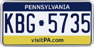 PA license plate KBG5735