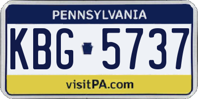 PA license plate KBG5737