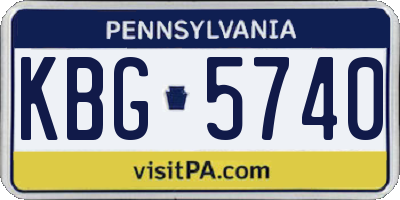 PA license plate KBG5740
