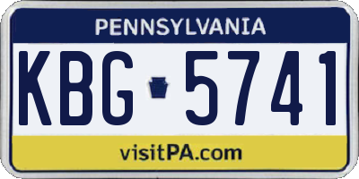 PA license plate KBG5741
