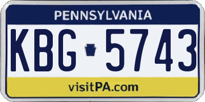 PA license plate KBG5743