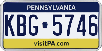 PA license plate KBG5746