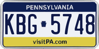 PA license plate KBG5748
