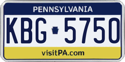 PA license plate KBG5750