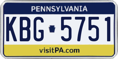 PA license plate KBG5751