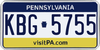 PA license plate KBG5755