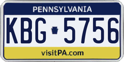 PA license plate KBG5756