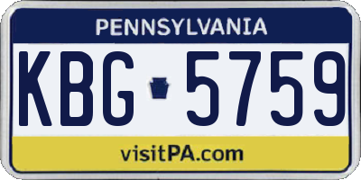 PA license plate KBG5759