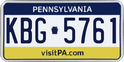 PA license plate KBG5761