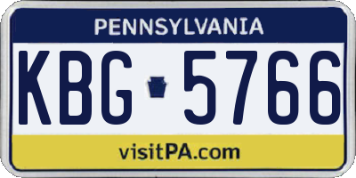 PA license plate KBG5766