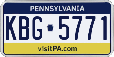 PA license plate KBG5771
