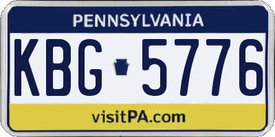 PA license plate KBG5776