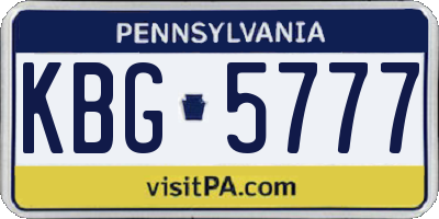 PA license plate KBG5777