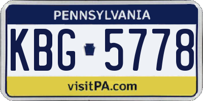 PA license plate KBG5778