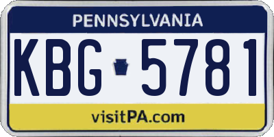 PA license plate KBG5781