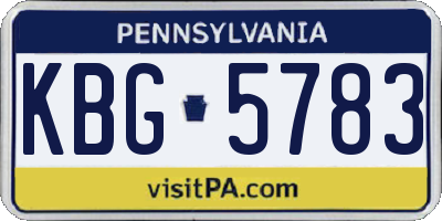PA license plate KBG5783