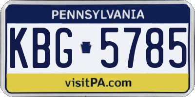PA license plate KBG5785