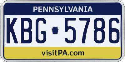 PA license plate KBG5786