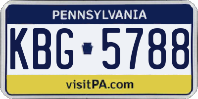 PA license plate KBG5788