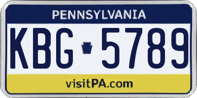 PA license plate KBG5789