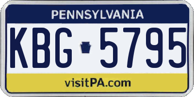 PA license plate KBG5795