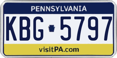 PA license plate KBG5797