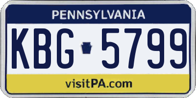 PA license plate KBG5799