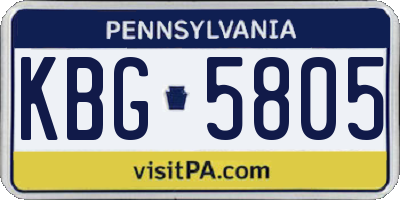 PA license plate KBG5805