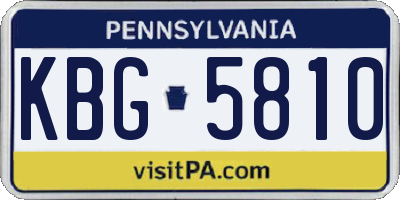 PA license plate KBG5810