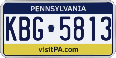 PA license plate KBG5813