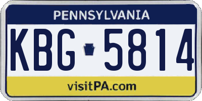 PA license plate KBG5814