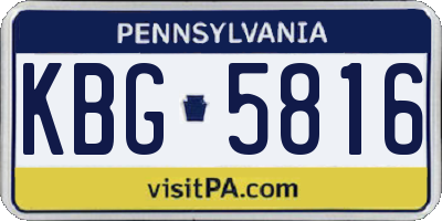 PA license plate KBG5816