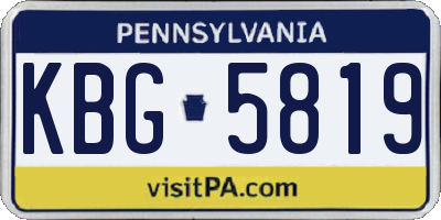 PA license plate KBG5819