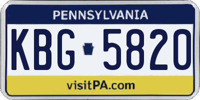 PA license plate KBG5820