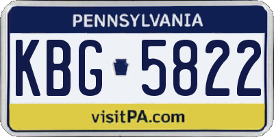 PA license plate KBG5822