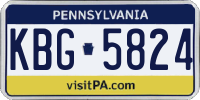 PA license plate KBG5824