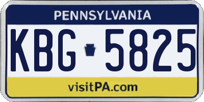 PA license plate KBG5825