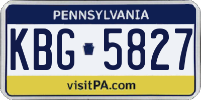 PA license plate KBG5827