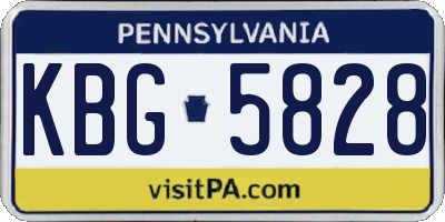 PA license plate KBG5828