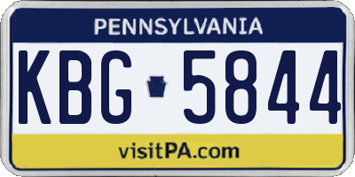 PA license plate KBG5844