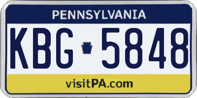 PA license plate KBG5848