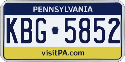 PA license plate KBG5852