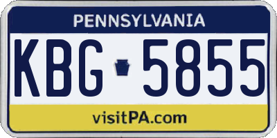 PA license plate KBG5855
