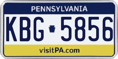 PA license plate KBG5856