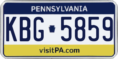 PA license plate KBG5859