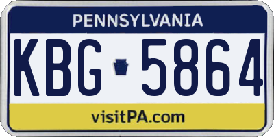 PA license plate KBG5864