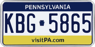 PA license plate KBG5865