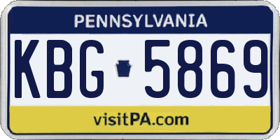 PA license plate KBG5869