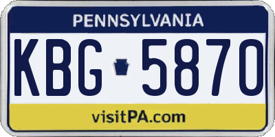 PA license plate KBG5870