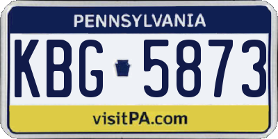 PA license plate KBG5873